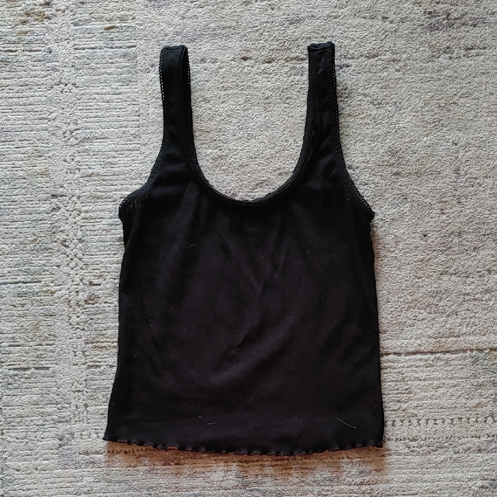 🌞2 For 15! AEO Lace Hem Black Women's Tank Top